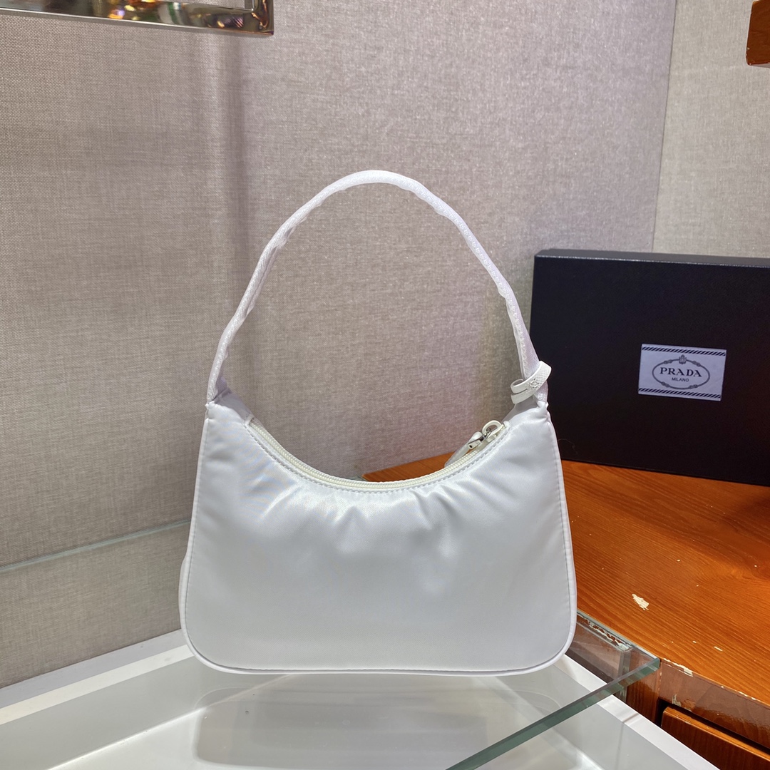 Prada Mini Re Nylon Re Edition 2000 Hobo Bag Handbag White 1NE515